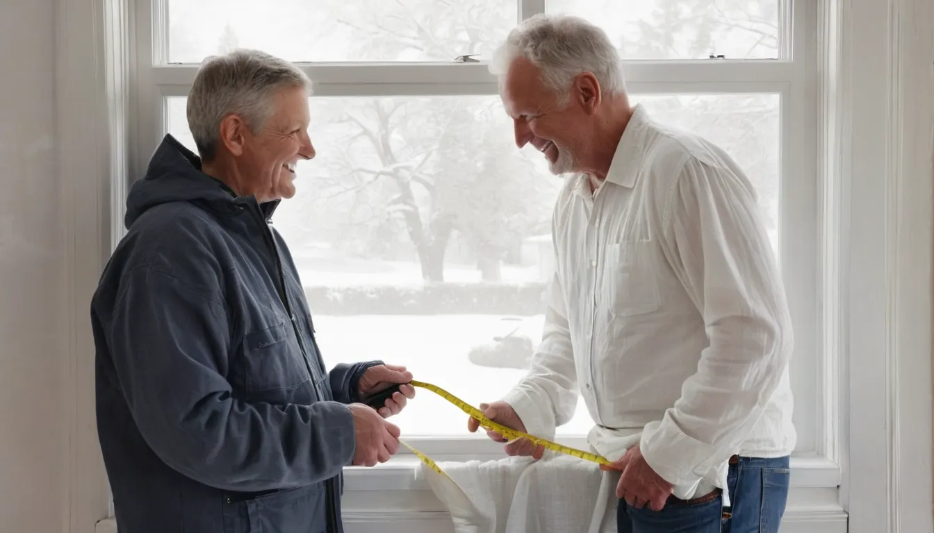 Independent local provider measuring a new window with a homeowner in Agawam Town